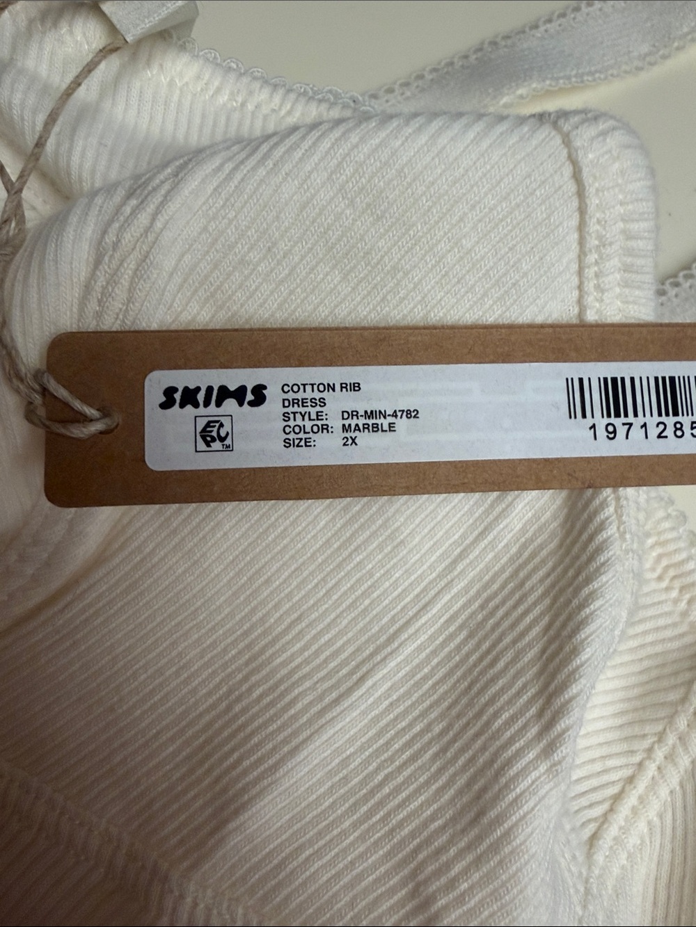 SKIMS White Ribbed Mini Dress - Picture 2 of 7